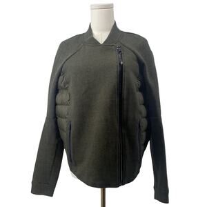 Nike Women’s Zip Up Goose Down Moto Jacket Large Army Green